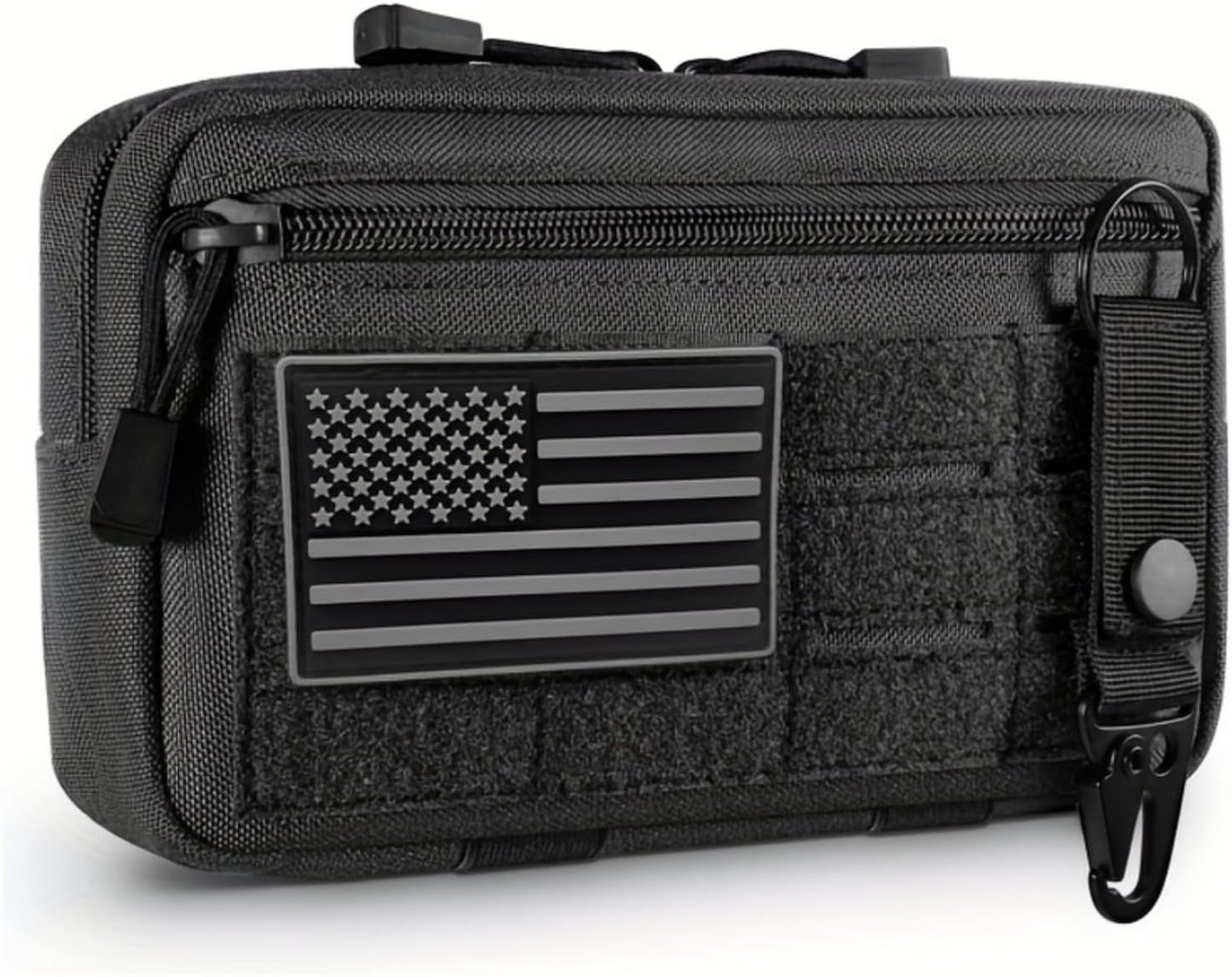 Skiennix Tactical Molle Pouch - Utility EDC Tool Holder with US Flag Patch | Perfect Gift for Dad