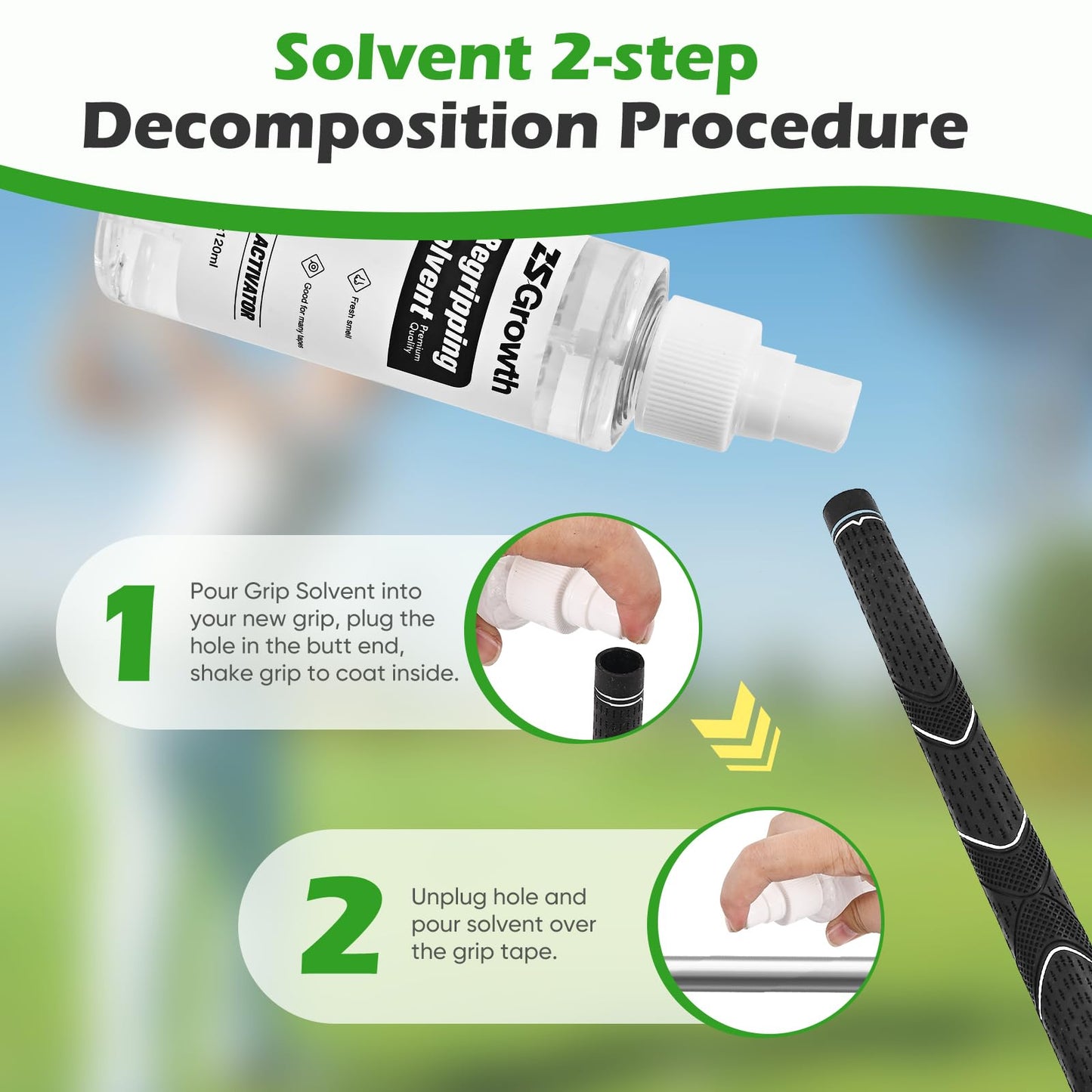 ZSGrowth Golf Grip Regripping Kit with Tapes & Solvent,Portable Table Vise Rubber Clamp for Golf Clubs Removal Tool,Golf Grip Replacement Kit