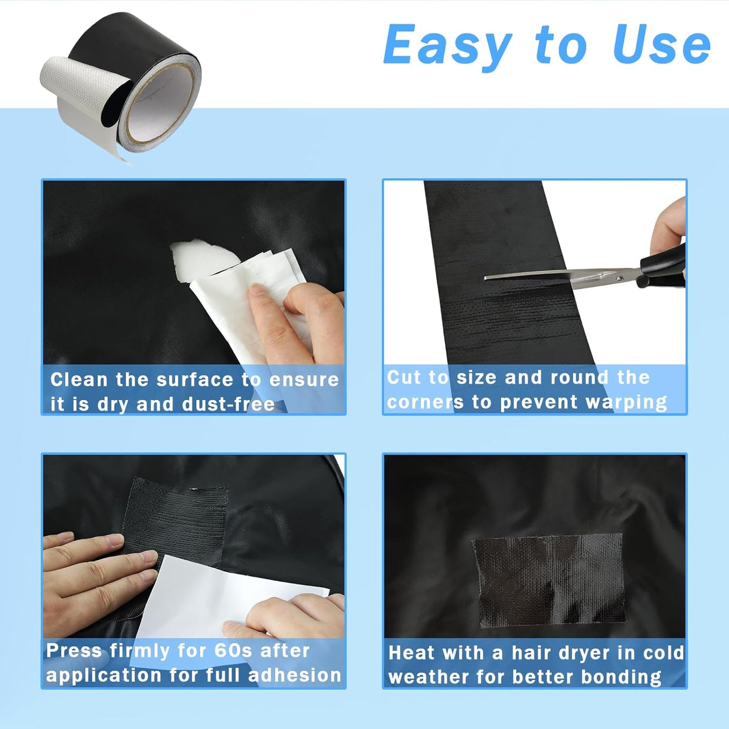 RV Awning Repair Tape - Heavy Duty Waterproof Fabric Repair Kit for Tents & Tarps | 3in x 25ft