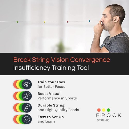 Brock String - Vision Convergence Insufficiency Training Tool for Eye Muscle Strengthening & Focus Exercise