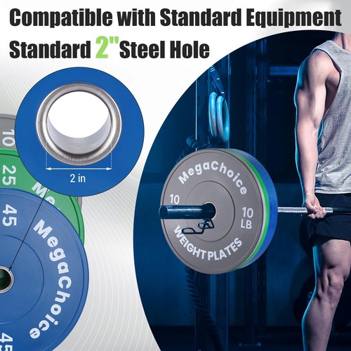 Color Bumper Plates,Bumper Weight Plate Set 2Inch,55 LB 1 PCS Barbell Weight Plates for Home Gym,Strength Training Plate for Weight Lifting