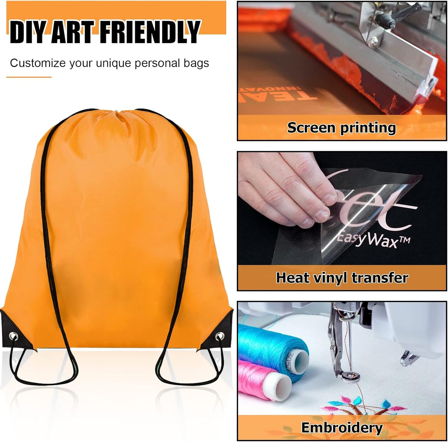 Skiennix 40-Pack Drawstring Backpacks - Versatile Cinch Sack Bags for Gym, Parties & Trips | 20 Colors