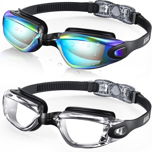 Aegend Swim Goggles - No Leak Design for Adults & Youth | 2 Pack for Ultimate Comfort