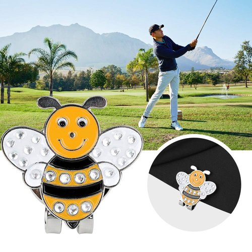 Golf Hat Clip, Cute Bee Pattern Detachable Magnetic Ball Marker Golfer Accessory for Women Kids Golfing