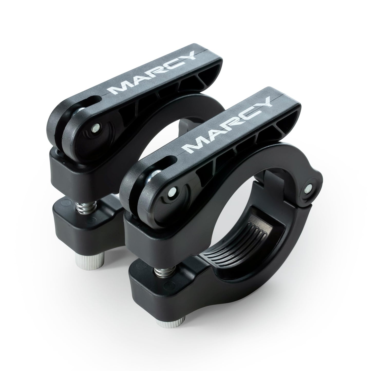 Marcy Adjustable Nylon Resin Olympic 2-Inch Barbell Lock Collar Clips with Quick Release Latch for Weight Training & Fitness Training, Black, OBC-8BK