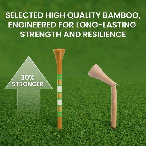 Premium Bamboo Wood Golf Tees Unique Box Design 18-Pack Per Box Value 18/72/180 Pack, Wooden Tees in 2 3/4" 3 1/4" Durable for Golfers, USA Flag Design Pro Tee Choice (Brown&Gold(4 Box), 3 1/4 Inch)
