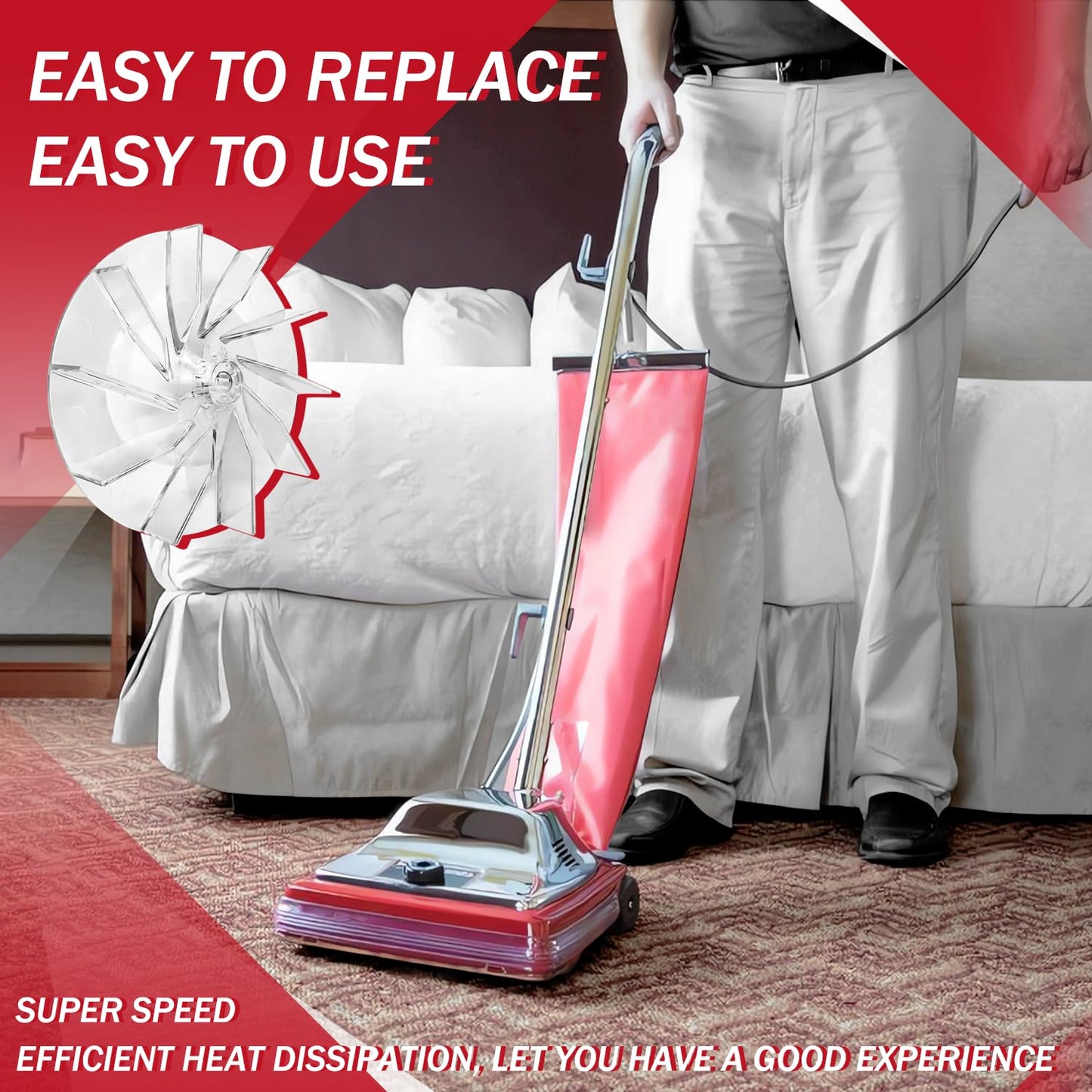 GULUANT 2 Pack Replacement 81092 Upright Vacuum Fan for Sanitaire 5.0 AMP for SC679 SC688 SC689 SC684 S635 Vacuum Models (11/16" High Blade)