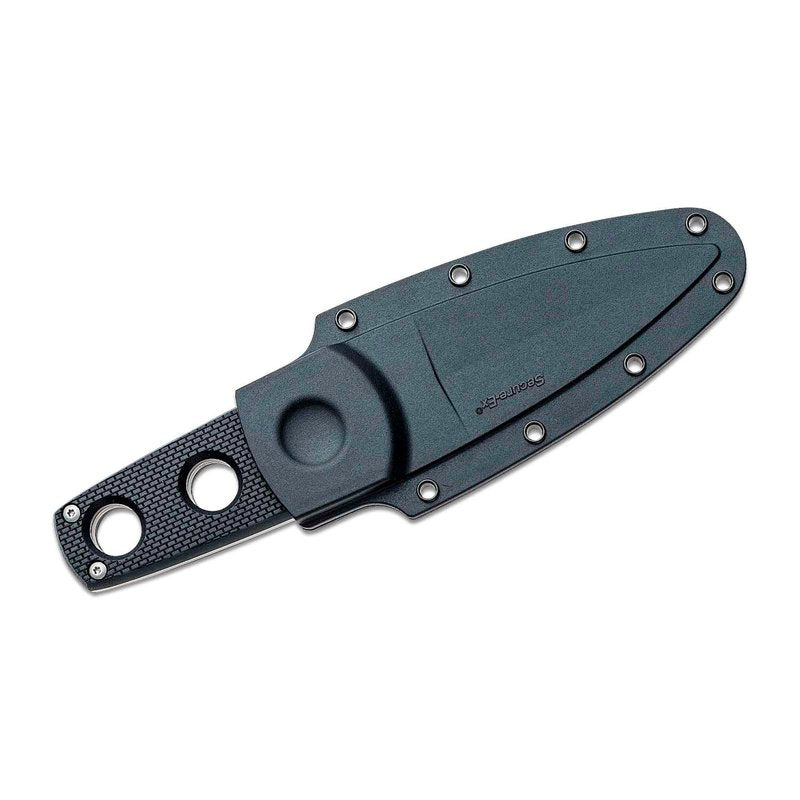 Cold Steel Secret Edge Durable Lightweight Japanese AUS8A Steel Drop Point 3.5" Fixed Blade Tactical Outdoor Hunting Concealed Carry Neck Knife, Griv-Ex Handle, Secure-Ex Sheath