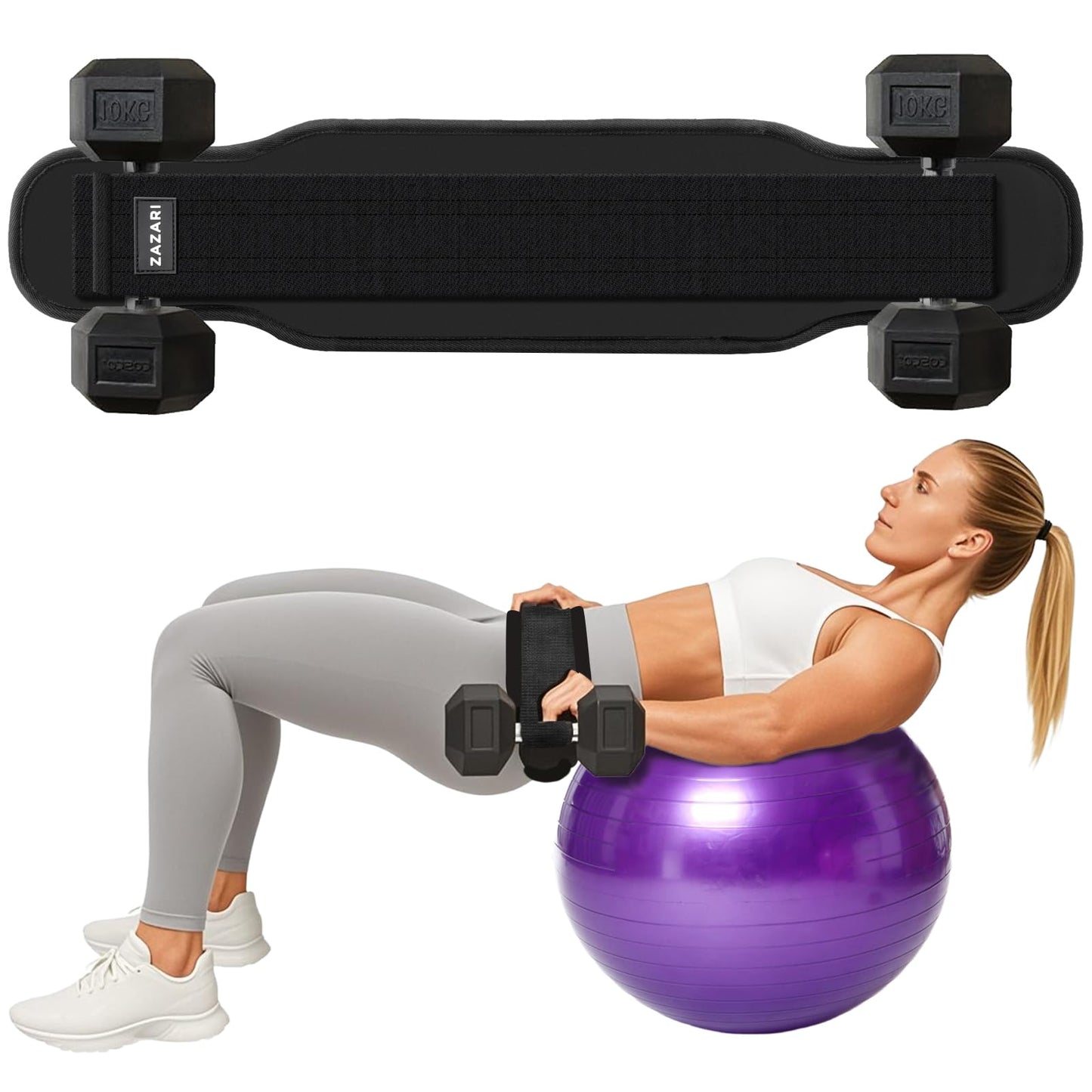 Hip Thrust Belt with Non-Slip Padding – Comfortable Hip Protection, Effective Glute & Booty Builder for Dumbbells, Kettlebells, or Plates – Portable for Home & Gym Workouts