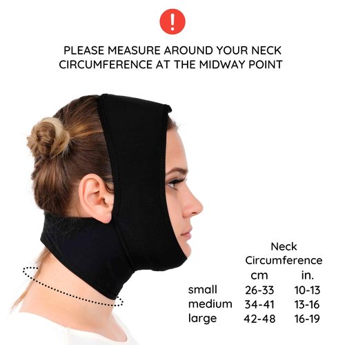 Post Surgery Neck and Chin Compression Garment Wrap Bandage for Women, Face Slimmer