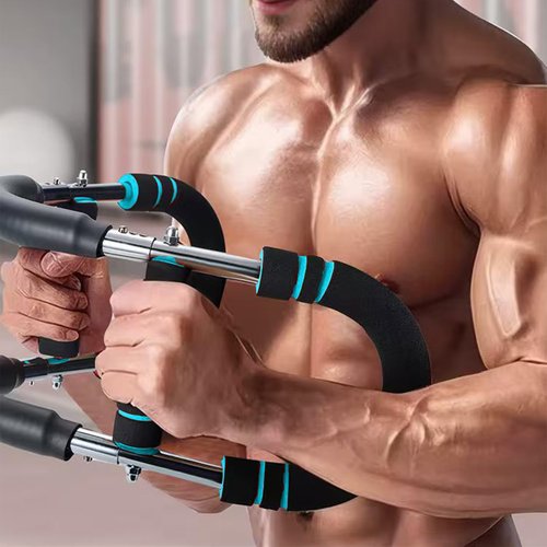MAEAJDLT Twister Arm Trainer, 40-110lb Adjustable Power Bar, Chest Shoulder Arm Workout Equipment, Portable Detachable Spring Resistance for Home Gym, Men & Women