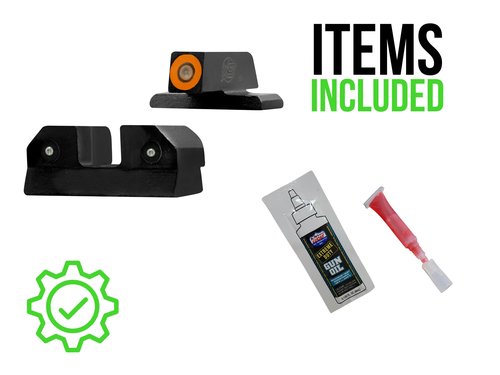 XS SIGHTS R3D Tritium Night Sight Orange for Sig P320, P365, P225, P226, P228, P229, P365XL; Springfield XDs, Hellcat; FN 509, Front and Rear Glow in The Dark Tritium for Tactical Applications