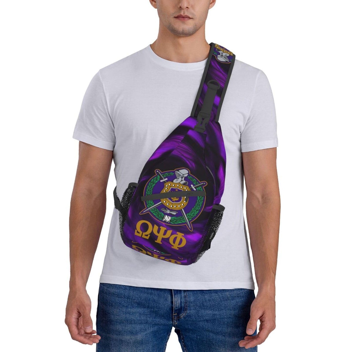 Bixinboy Psi Phi Sling Bag Crossbody Travel Hiking Chest Backpack Shoulder Daypack For Men
