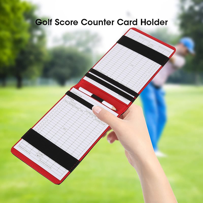 VGEBY1 Leather Scorecard Holder, Score Counter Keeper Card Holder (Black)