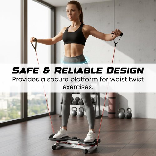 AMAVIK Waist Twister Machine Exercise with Smart Digital Counter, Double Anti-Slip Platform, Noiseless Design, 330lbs Capacity – Core Align Twist Board & Ab Waist Twister for Home Exercise - Black