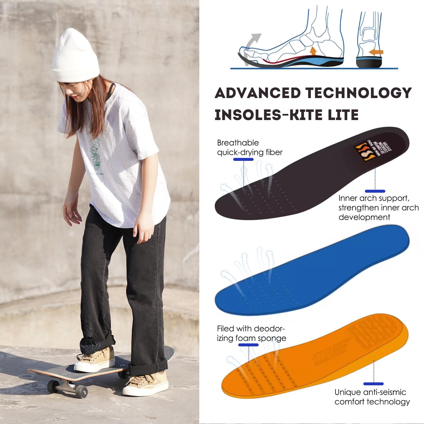SEW BY SOU Skateboard Shoes for Men Leather Low Top Pro Skateboarding Training Casual Sneakers