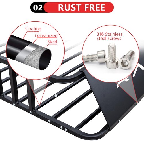 Racketon 74” x 39” x 8” Small SUV Roof Rack Cargo Basket
