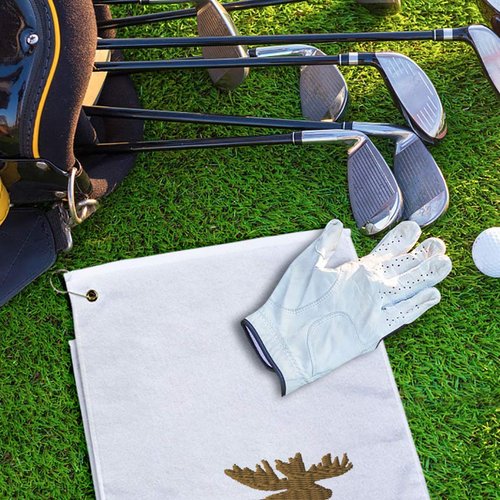Style In Print Golf Towel Moose C Cotton Bag Accessories White