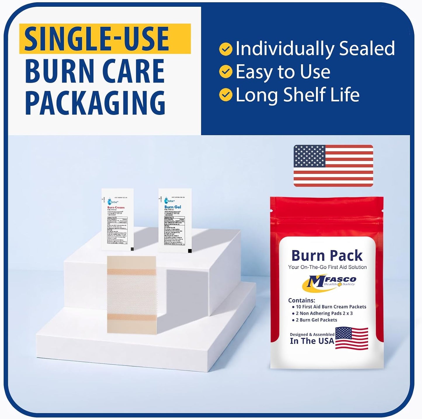 MFASCO First Aid Kit - Comprehensive Burn Care Refill Pack for Emergency Situations