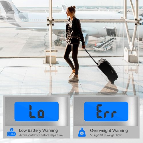 Dr.meter Luggage Scale - Portable Handheld Travel Scale with Backlight LCD Display | 110lb/50kg Capacity