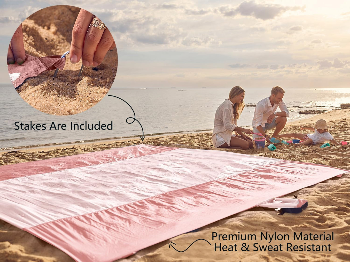 WEKAPO Beach Blanket - Extra Large Sandproof & Waterproof Mat | Quick-Drying, Compact Design for Vacation & Camping