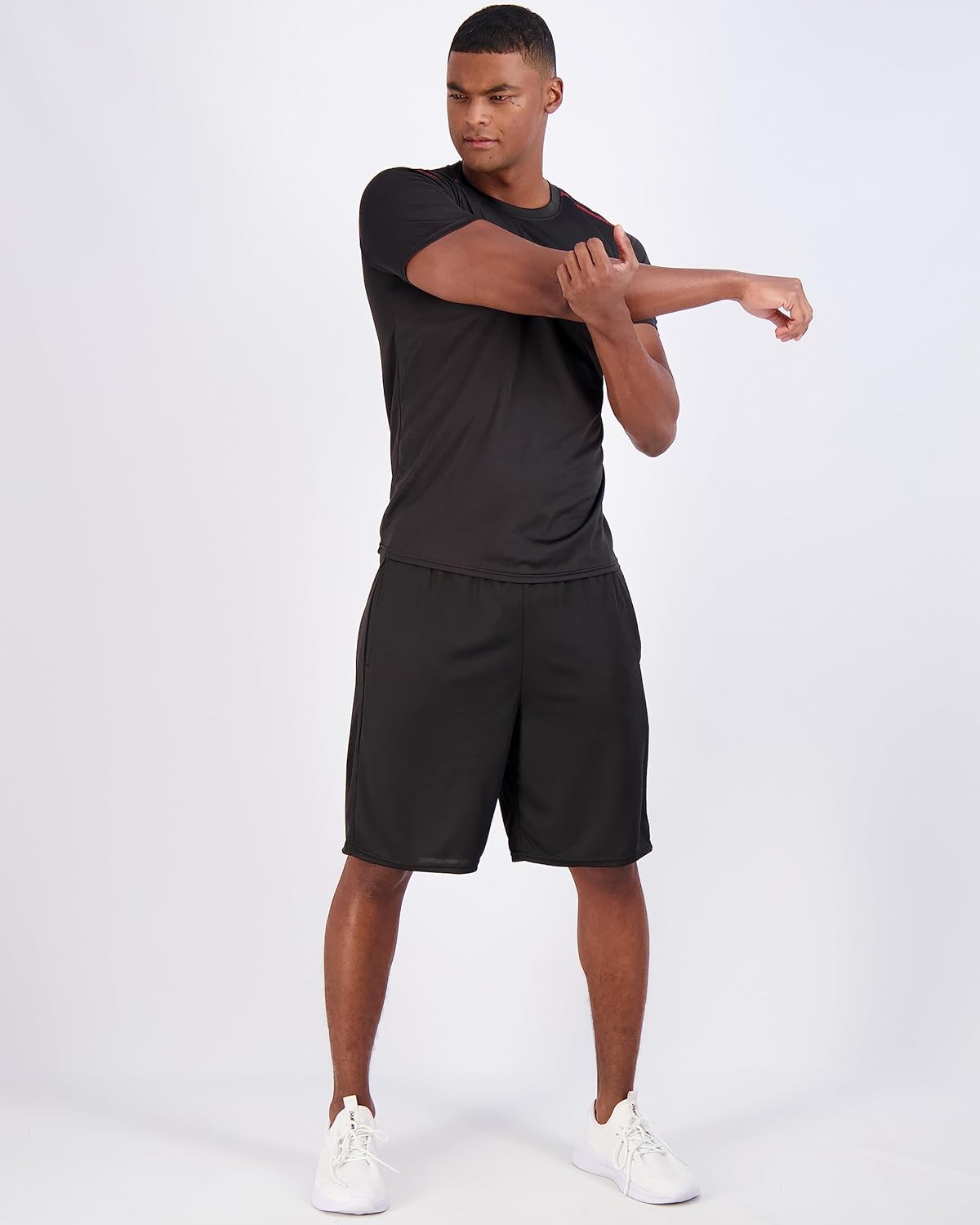 Real Essentials Men's Mesh Short Sleeve Crew Neck T-Shirt - 5 Pack Workout Athletic Tee (Big & Tall)