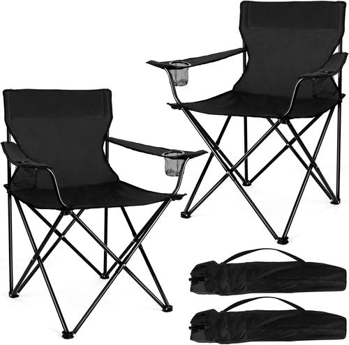 Joyfair Portable Camping Chair - Heavy Duty Folding Chair for Outdoor Activities | Includes Carry Bag & Cup Holder