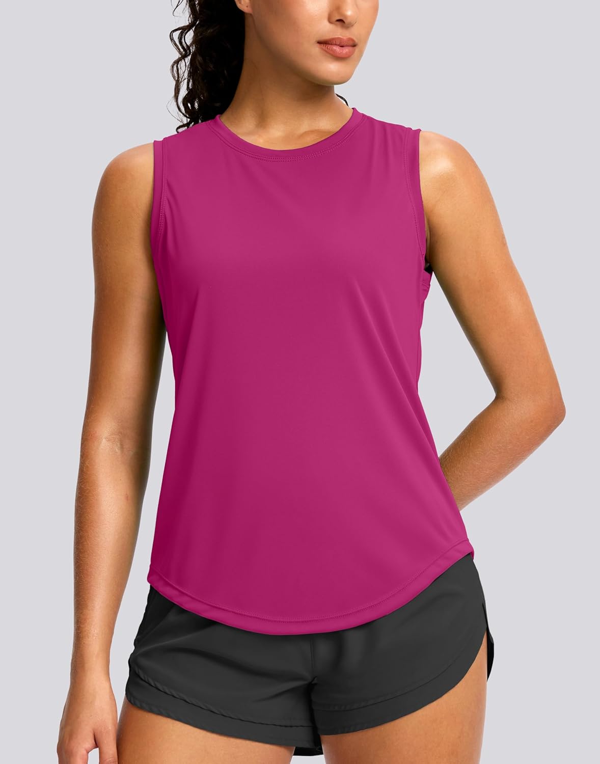 SANTINY Sleeveless Workout Tops - Breathable Lightweight Athletic Tank for Running & Yoga