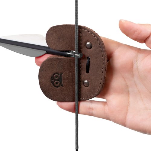 Hide & Drink Archery Finger Tab - Full Grain Leather Protector for Recurve Bows | Ideal Shooting Practice Gear