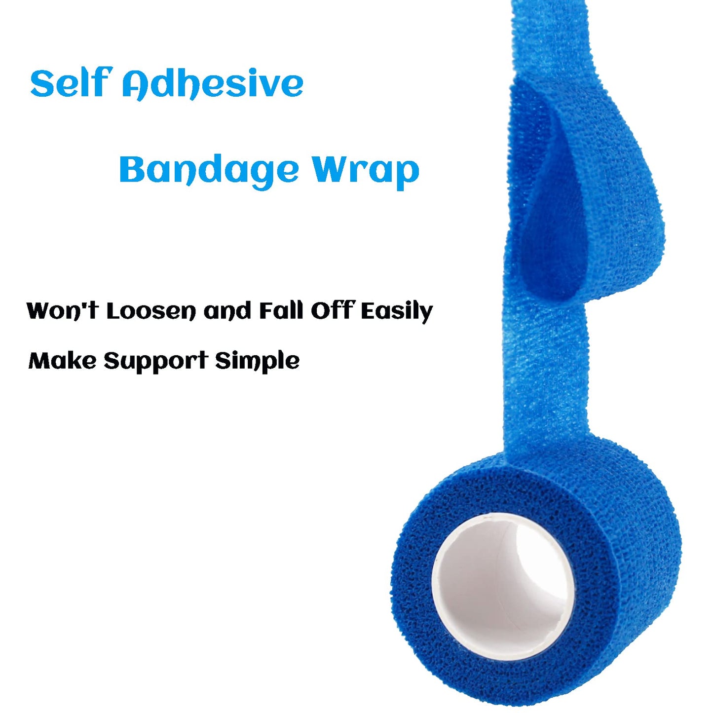 WeTop 24 Pack Self Adhesive Bandage Wrap 2 Inch, Athletic Elastic Non Woven Cohesive Bandage for Sports, Wrist, Ankle Sprains, Swelling and Vet Wrap (Rainbow)