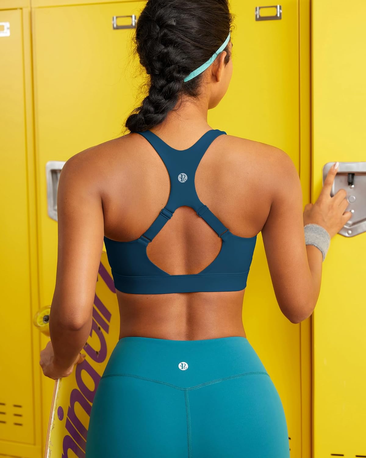 RUNNING GIRL High Support Sports Bra for Women - Adjustable Straps & Sewn-In Pads, Comfortable Fit
