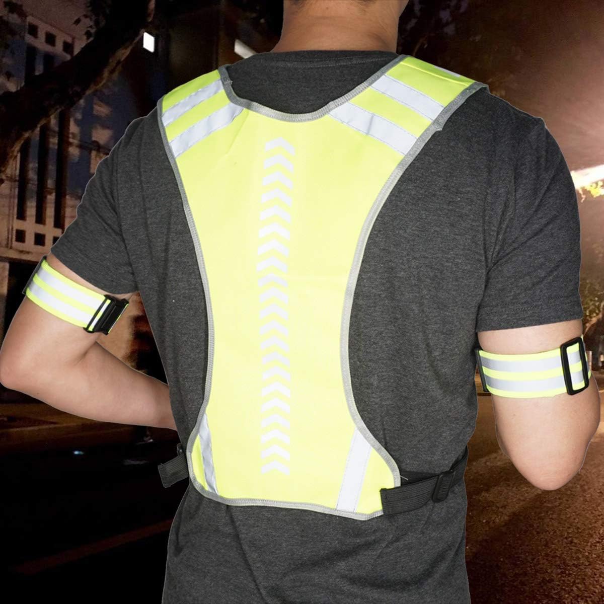 Skiennix Reflective Running Vest - Safety Gear with Pocket for Men, Women & Kids | Ideal for Night Cycling & Jogging