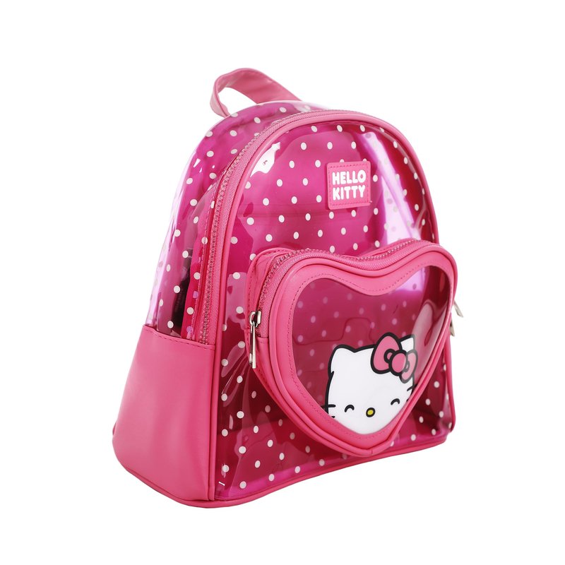 Bioworld Hello Kitty Heart 10" Pink Polka Dot Women's Mini Backpack