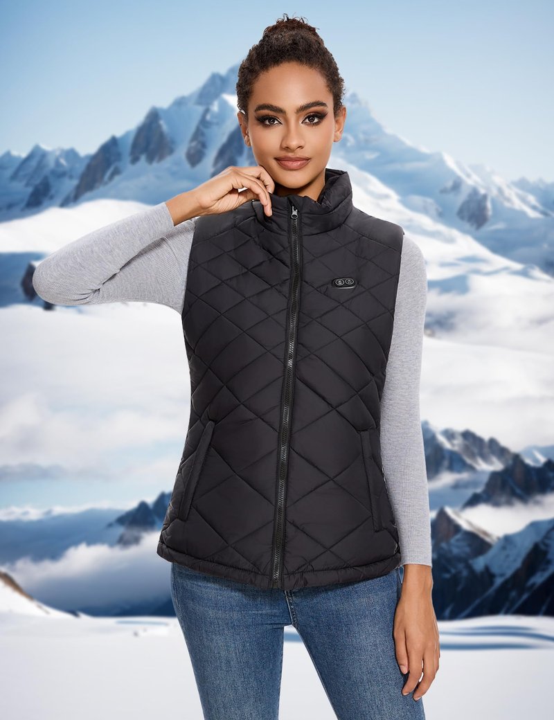 Toastiv Heated Vest Women with 18400mAh 7.4V Battery Pack Included,Quilted Electric Warming Vest Women's Heated Vests，M