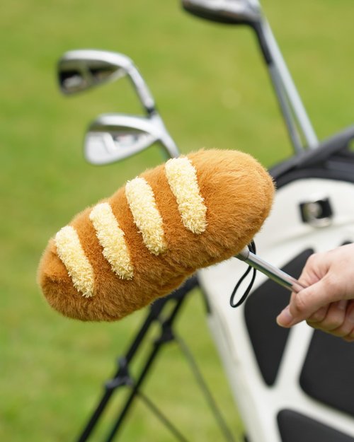 Big Teeth French Baguette Funny Putter Cover, Plush Baguette Bread Novelty Golf Club Covers, Fit Blade Putter Mid Mallet Putter and Hybrid Clubs, Drawstring Closure