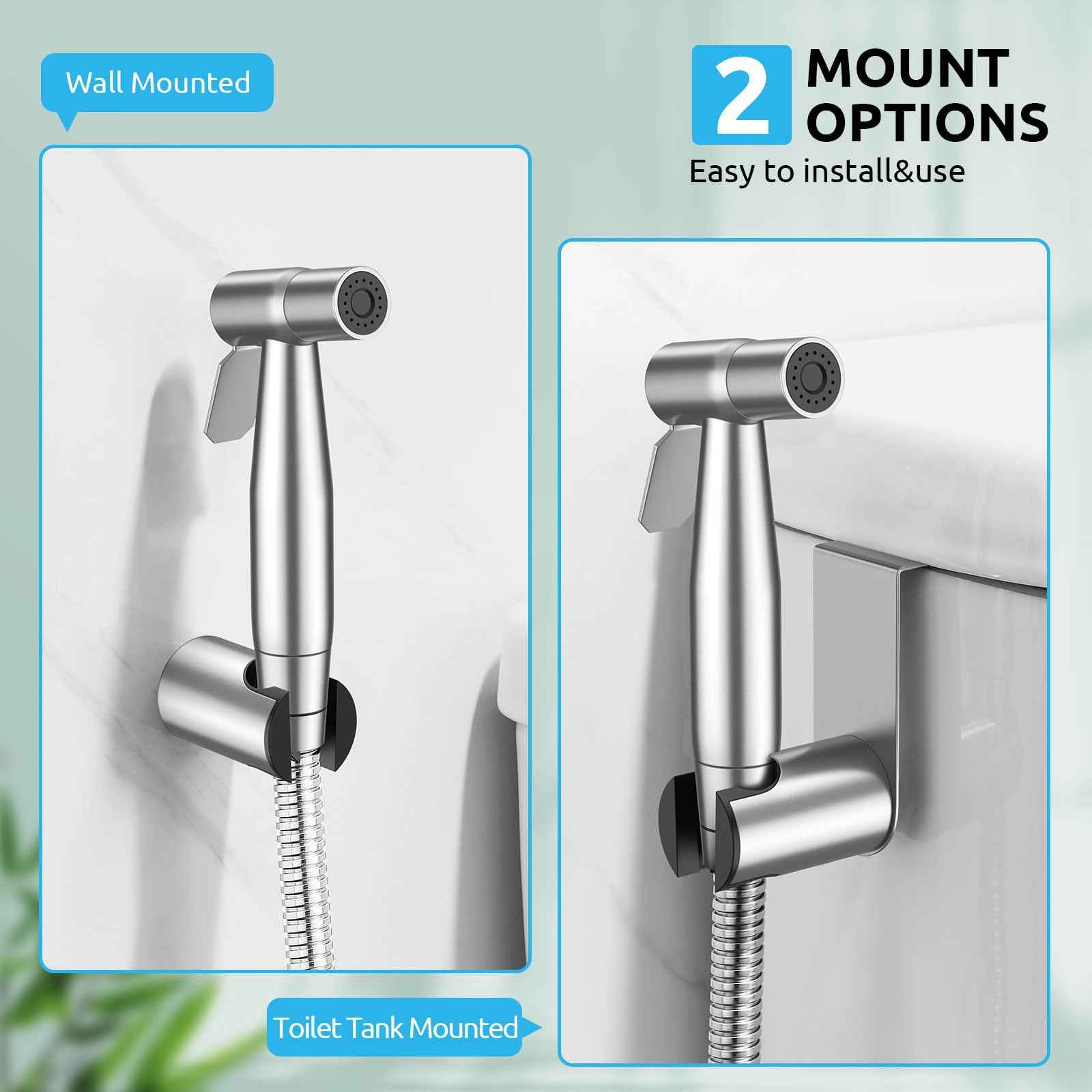 Handheld Bidet Sprayer for Toilet, BRITULIF Jet Sprayer for Toilet Muslim Shower, Adjustable Water Pressure with Bidet Attachment for Toilet for Feminine and Baby Wash