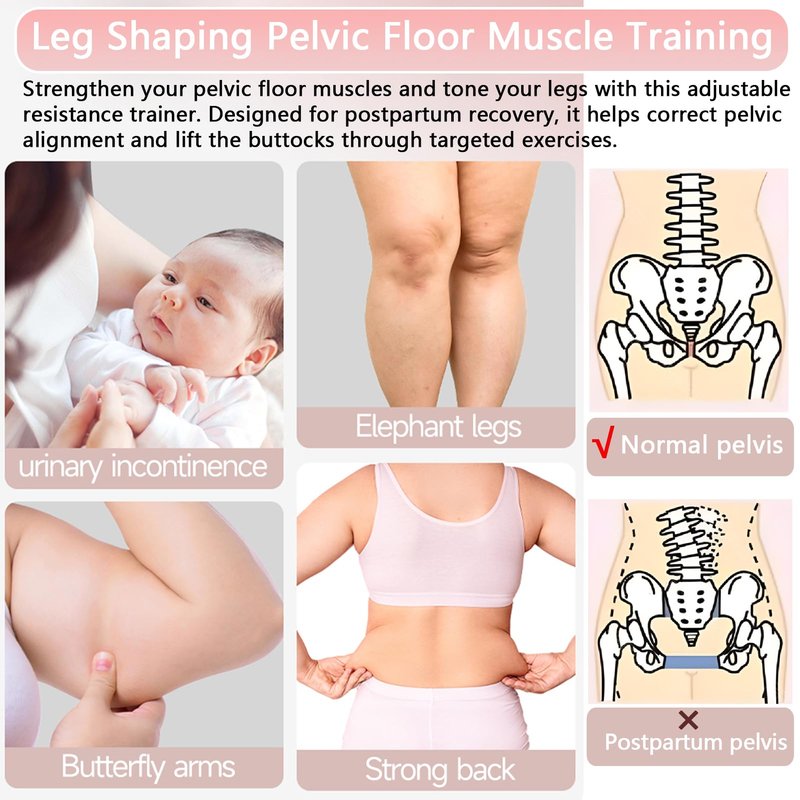 Thigh Trainer Kegel Exerciser,Pelvic Floor Muscle Trainer, Leg Slimming, Buttocks Lifting, Fitness, Powerful Stretching Without Displacement for Leg Shaping Pelvic Floor Trainer, Postpartum Training