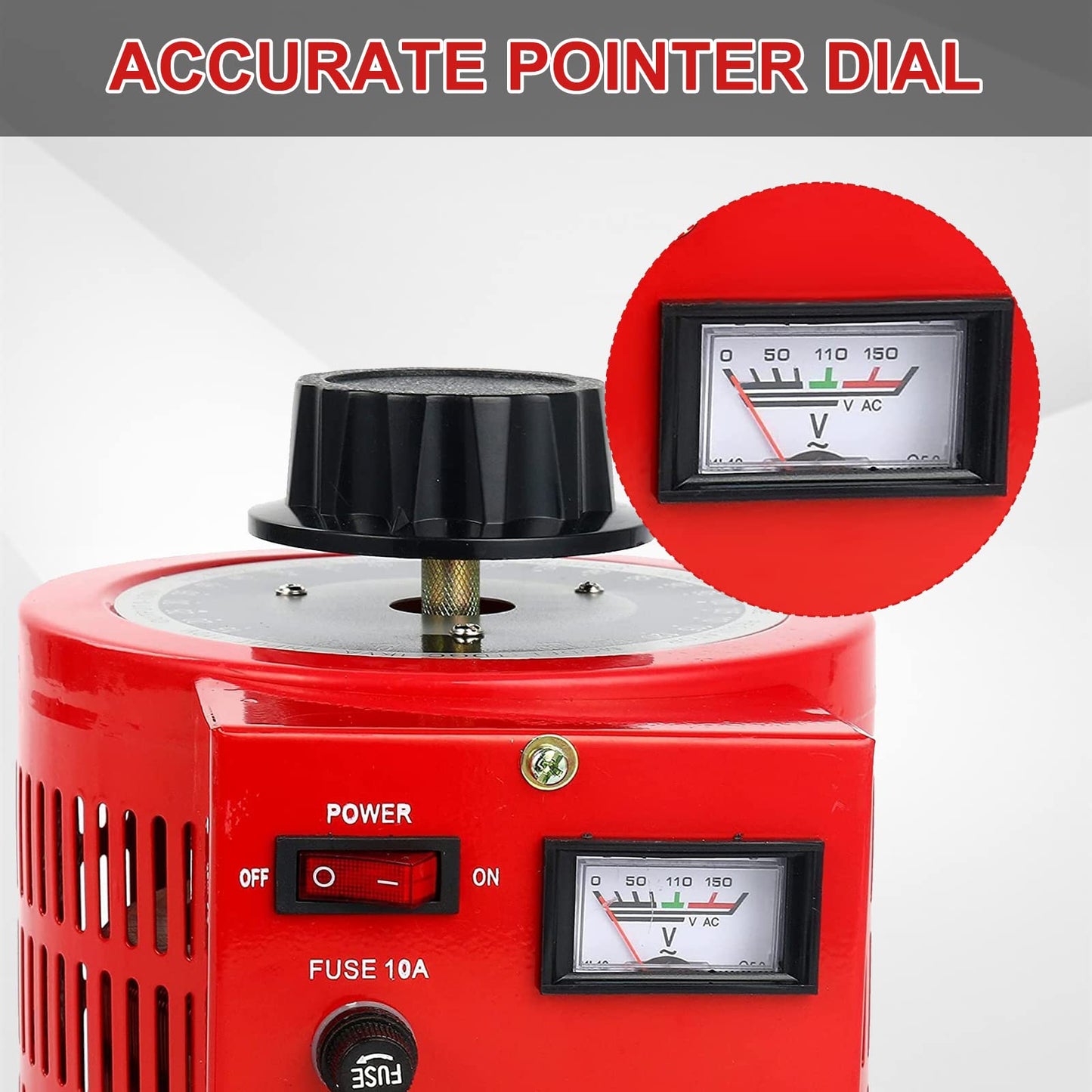 YaeCCC Voltage Transformer 10 Amp Auto AC Variable Voltage Converter,1000VA,0~130 Volt Output (1000W Max)