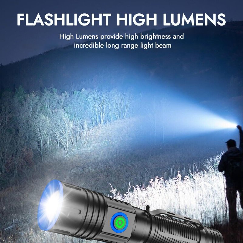 WSSBOND Rechargeable Flashlights High Lumens, Super Bright LED Tactical Torch, Magnetic Flash Light 5 Light Modes, Long Lasting, Dimmable, Clip-On Handheld Linternas for Home, Emergency (2Pack)