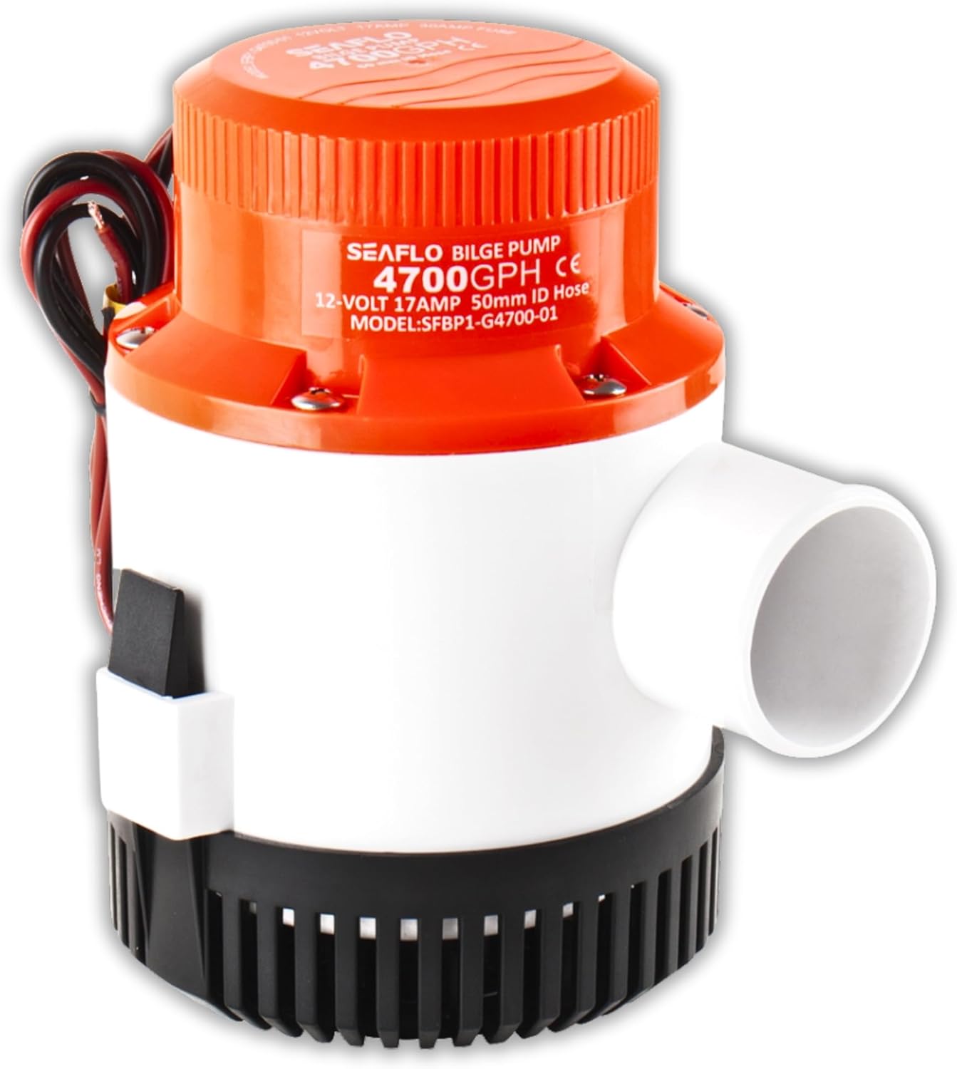 SEAFLO 01 Series 4700 GPH Bilge Pump - 12V Marine Submersible Pump with Anti-Airlock Protection & 4-Year Warranty