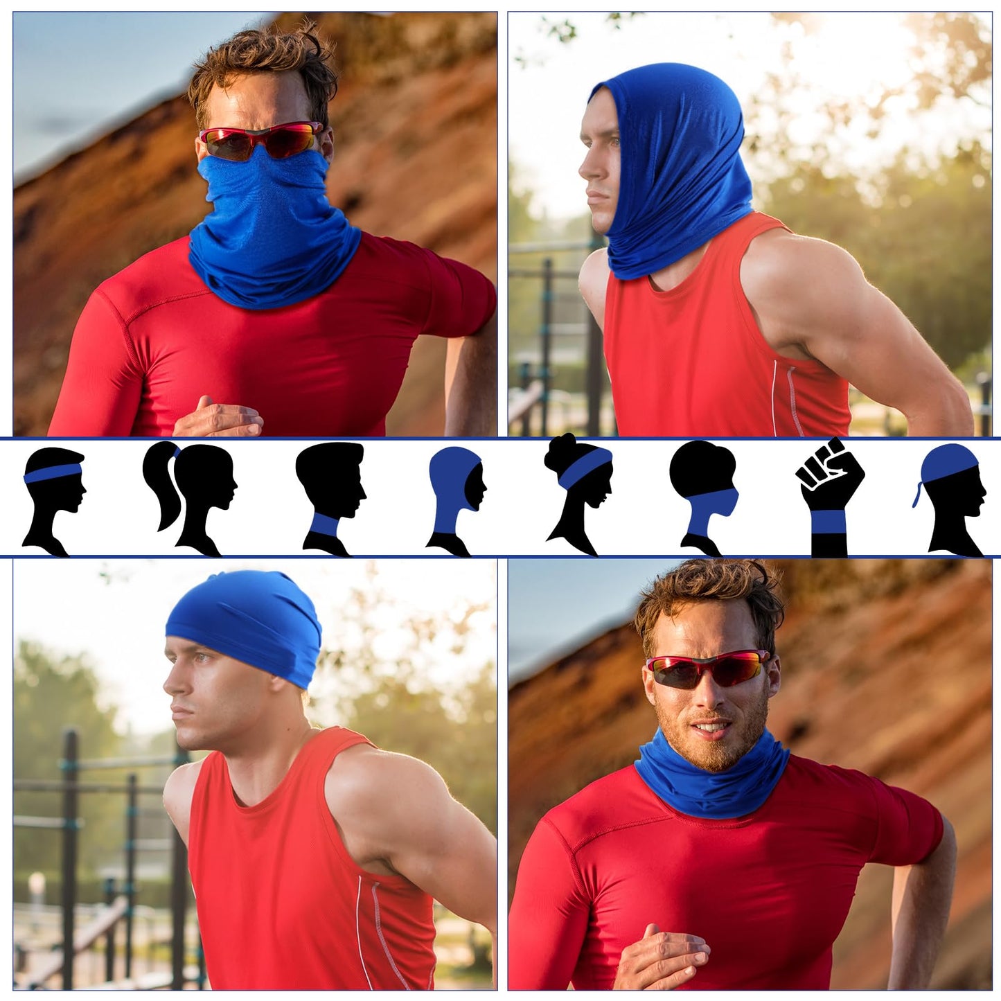 Jeere 40 Pcs Neck Gaiter Bulk Summer Face Mask UV Protection Face Cover Scarf Balaclava Bandana for Men Women Sports Running(Dark Color)