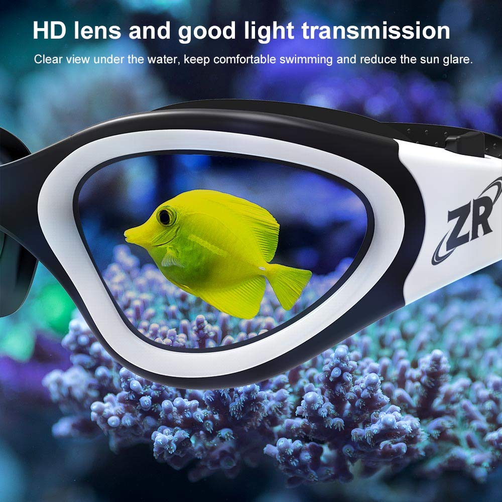 ZIONOR Swim Goggles, Upgraded G1 Polarized Swimming Goggles Anti-fog for Adult Men Women B6 (Polarized + Mirror Red)