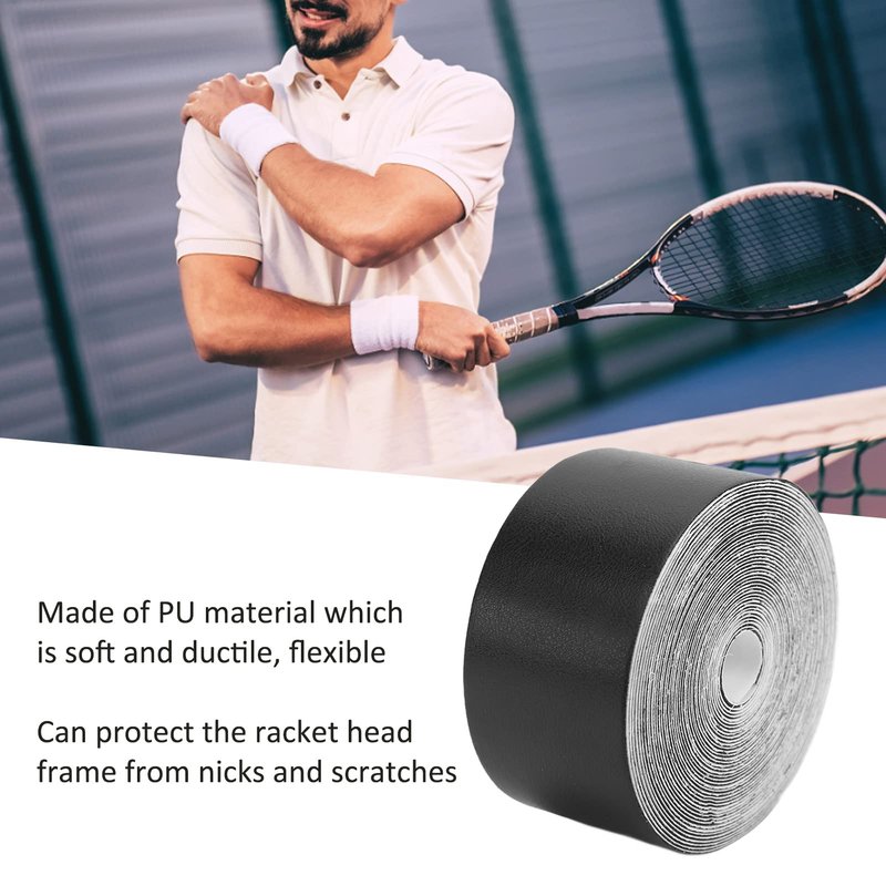 OUKENS Premium Tennis Racket Tape | 5m Racquet Head Protection Guard | Anti-Scratch Frame Tape for Tennis, Padel, Squash Rackets | Durable Head Tape & Finishing Tape