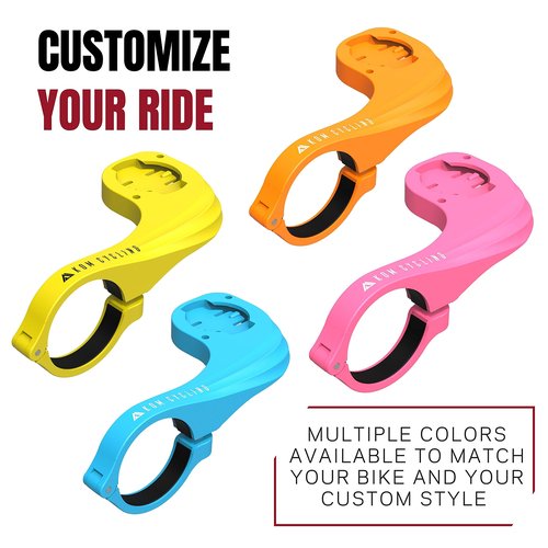 KOM Cycling Wahoo Elemnt Mount Compatible with Multiple Wahoo Computers Including The Wahoo Elemnt Bolt, Elemnt Roam, Elemnt Mini, and Elemnt - Multiple Colors 24g Out Front Computer Mount (Yellow)