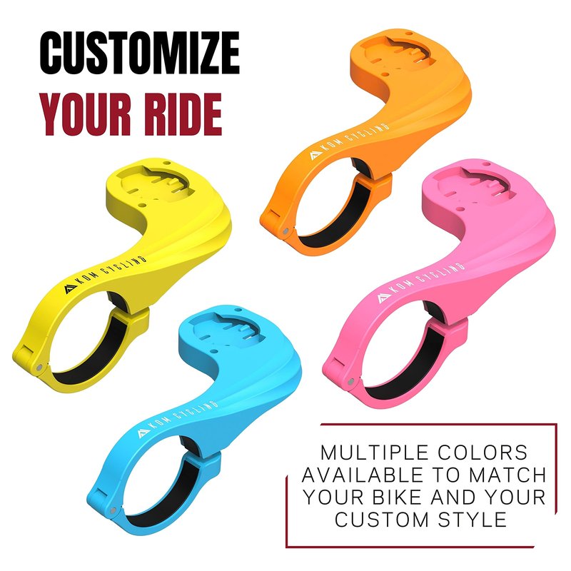KOM Cycling Wahoo Elemnt Mount Compatible with Multiple Wahoo Computers Including The Wahoo Elemnt Bolt, Elemnt Roam, Elemnt Mini, and Elemnt - Multiple Colors 24g Out Front Computer Mount White