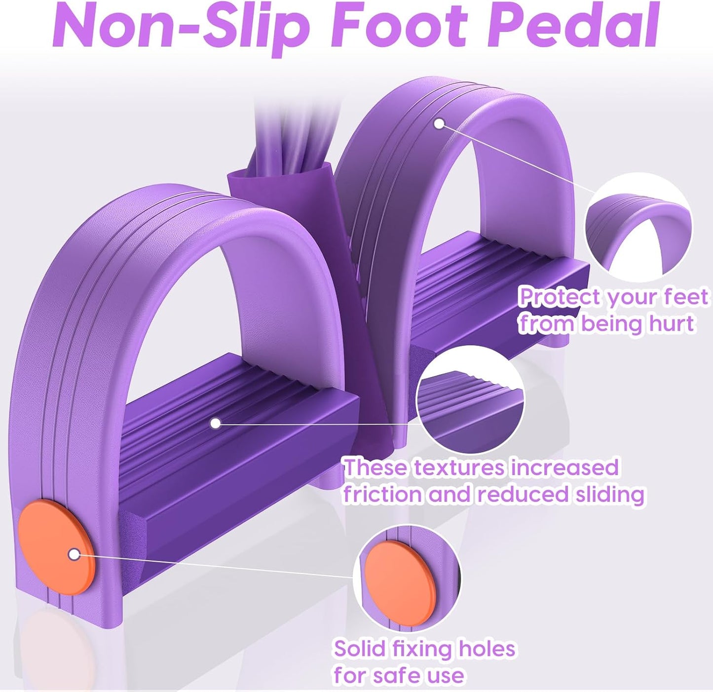 Skiennix Resistance Bands - 6-Tube Elastic Foot Pedal Set for Full-Body Workout | Natural Rubber, Multi-Use