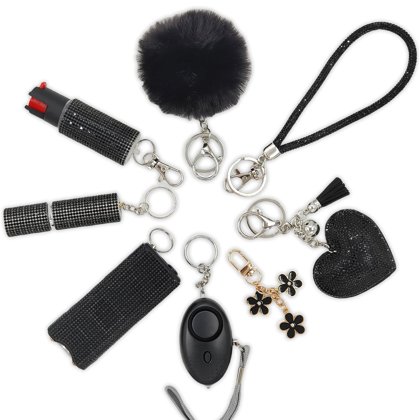 KLKOKVKE Women Keychain Gift Set with Wrist Strap, Heart Decor
