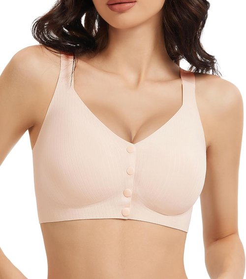 Gailife Wireless V-Neck Jelly Bras - Full Coverage Mastectomy Bralettes | Seamless Everyday Comfort