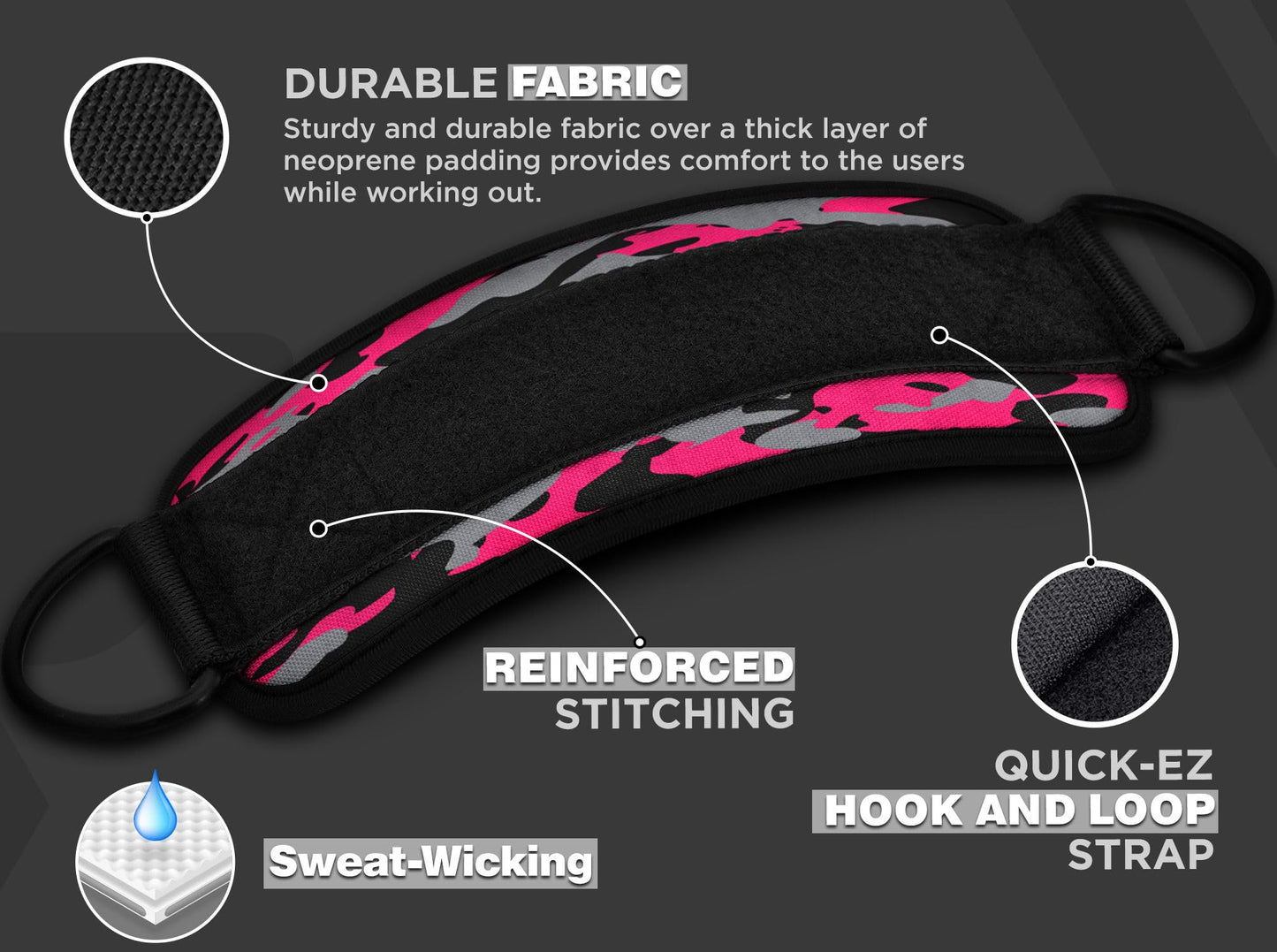 RDX Ankle Straps for Cable Machines – 7MM Neoprene Padded 10"x4" Adjustable Gym Cuffs with Dual D-Rings – Weight Attachments for Wrist Glutes Leg Kickbacks Hip Abduction Strength Workouts – Men Women
