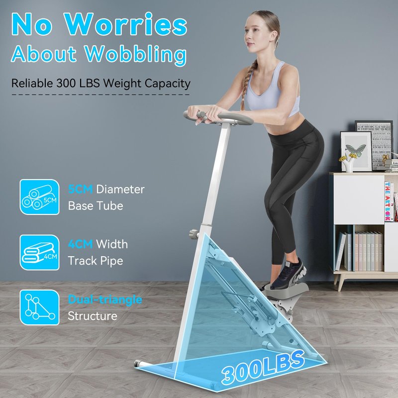 Stair Stepper for Home,Stair Climber Foldable,Large Pedal Vertical Climber Machine for Full-Body Workout,Steppers for Exercise at Home with 300LBS Loading Capacity (White)
